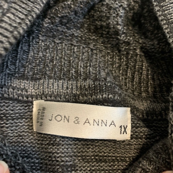 JON & ANNA Gray Marled Cardigan/Bolero - 1X Plus Size - Picture 2 of 5